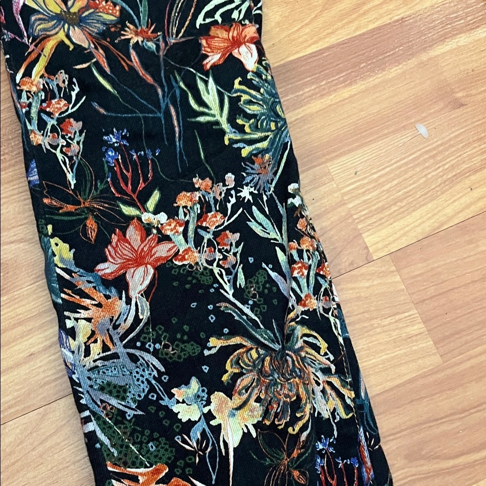 Pilcro and the Letterpress Anthropologie Jeans 28 Mid Rise Skinny Floral - Picture 3 of 5